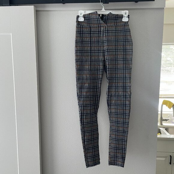 Papaya Plaid Stretch High Waisted Pants - Picture 1 of 11